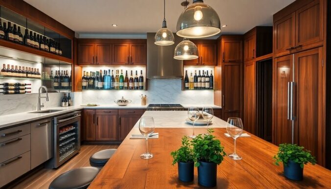 perfect kitchen for wine lovers